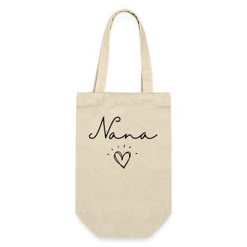 Oma. Nana Geschenk - Geschenkbeutel für Flaschen - Natur - Vorne
