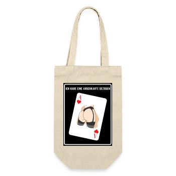 Ich habe eine Arschkarte gezogen.Herz - Geschenkbeutel für Flaschen - Natur - Vorne