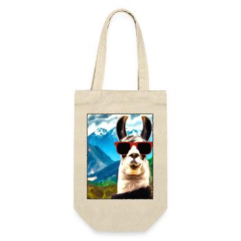 Lama Portrait Mountain Gift - Gift Bag for Bottles - nature - Front