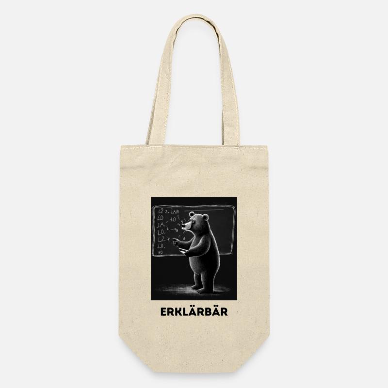 Erklärbär - Geschenkbeutel für Flaschen - Natur