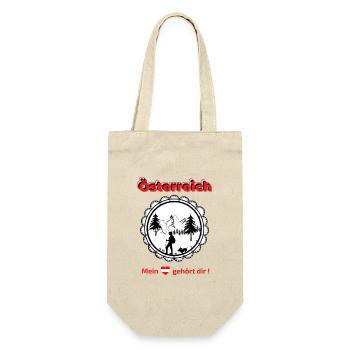 Österreich mein Herz gehört dir | Geschenkidee - Geschenkbeutel für Flaschen - Natur - Vorne