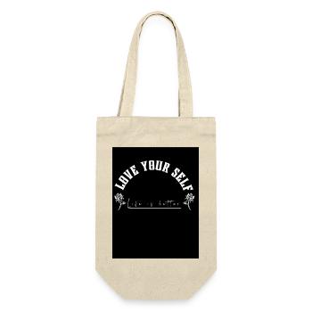 Love youself - Geschenkbeutel für Flaschen - Natur - Vorne