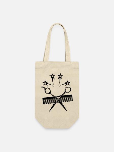 Star scissors comb hairdresser - Gift Bag for Bottles - nature