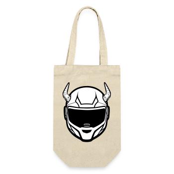 Motocross Motorradhelm mit zwei Hörnern - Geschenkbeutel für Flaschen - Natur - Vorne