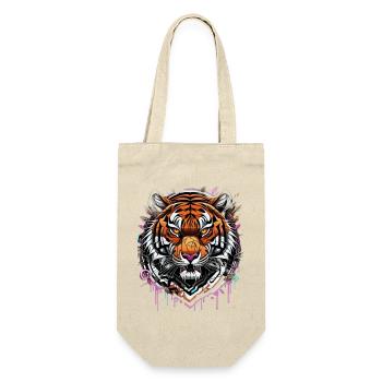 Graffiti Tiger - Geschenkbeutel für Flaschen - Natur - Vorne