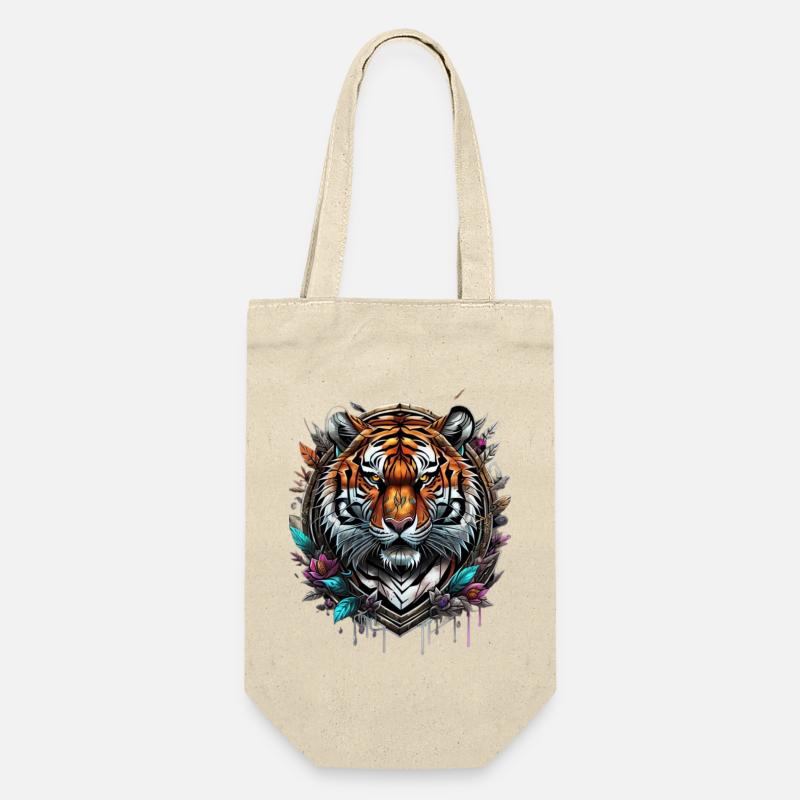 Graffiti Tiger - Geschenkbeutel für Flaschen - Natur