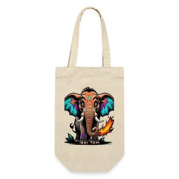 Graffiti Elefant - Geschenkbeutel für Flaschen - Natur - Vorne