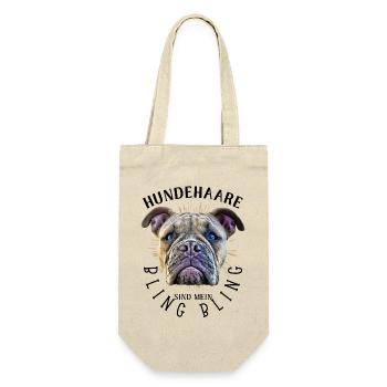 HUNDEHAARE sind mein BLING BLING - Hund Hunde - Geschenkbeutel für Flaschen - Natur - Vorne