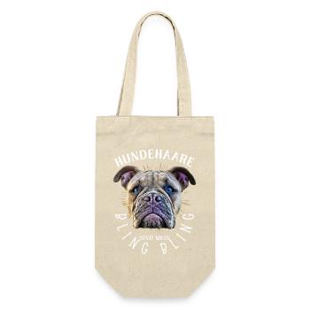 HUNDEHAARE sind mein BLING BLING - Hund Hunde - Geschenkbeutel für Flaschen - Natur - Vorne
