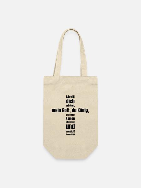 Bibelvers - Psalm 145,11 - Geschenkbeutel für Flaschen - Natur