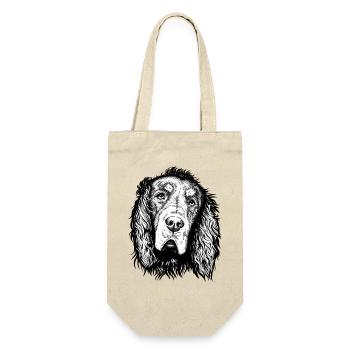 Gordon Setter Portrait Bleu sw - Sac à bouteille - nature - Devant