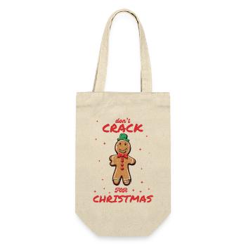 Gingerbread design: Don´t crack for Christmas - Gift Bag for Bottles - nature - Front