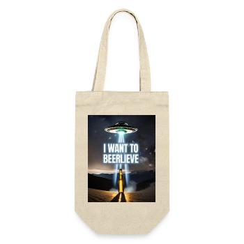 alien abduction beer pun I want to beerlieve - Gift Bag for Bottles - nature - Front