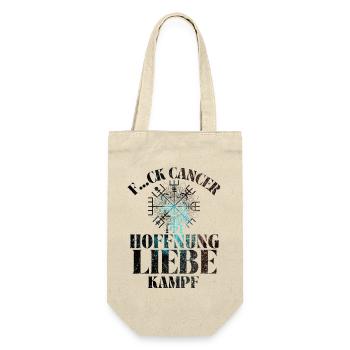 F...CK CANCER - HOFFNUNG, LIEBE & Kampf - Geschenkbeutel für Flaschen - Natur - Vorne