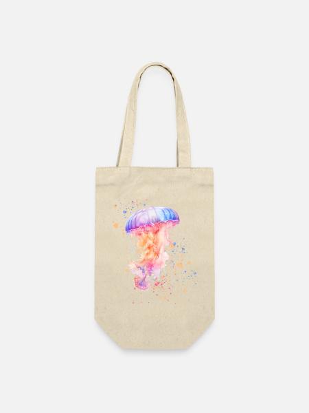 Qualle Trend Jellyfish in Pastell Farben 2024 - Geschenkbeutel für Flaschen - Natur
