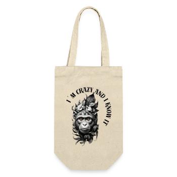 Monkey - I m Crazy and I Know i - Gift Bag for Bottles - nature - Front