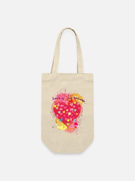 Love is the answer.. - Geschenkbeutel für Flaschen - Natur