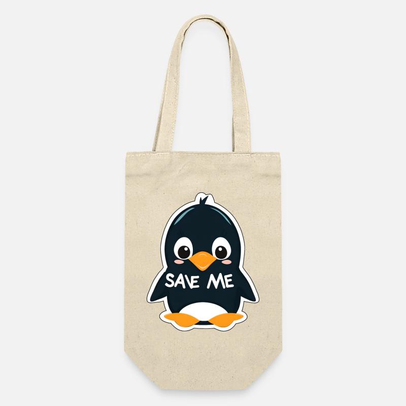 An adorable penguin to save - Gift Bag for Bottles - nature
