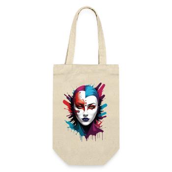 "Chromatic Chic: The Colorful Mask Wearer" - Gift Bag for Bottles - nature - Front