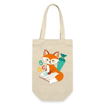 Renard avec cône d’école inscription à l’école enfant écolier - Sac à bouteille - nature - Devant