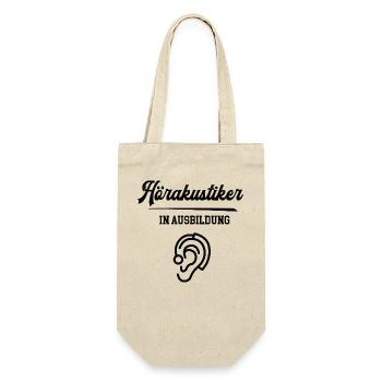 Hörakustiker in Ausbildung Hörakustikerausbildung - Geschenkbeutel für Flaschen - Natur - Vorne