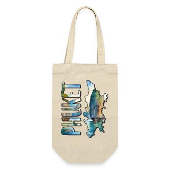 Aquarell Landkarte Phuket - Geschenkbeutel für Flaschen - Natur - Vorne
