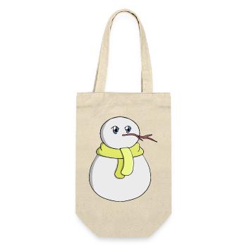 Snowman wearing a yellow scarf - Gift Bag for Bottles - nature - Front