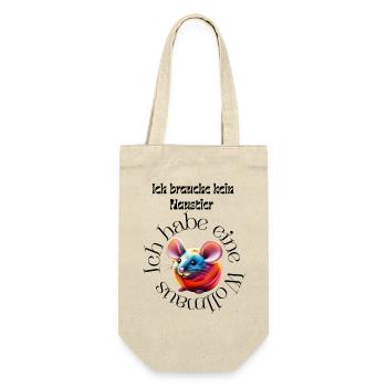 Ich brauche kein Haustier - Geschenkbeutel für Flaschen - Natur - Vorne