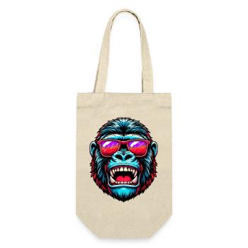Gorillas mit Sonnenbrille - Geschenkbeutel für Flaschen - Natur - Vorne