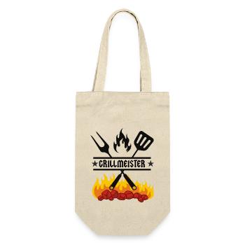 Grillmeister - Geschenkbeutel für Flaschen - Natur - Vorne