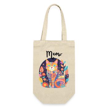 Bunte Katzen-Patchwork-Anthologie - Geschenkbeutel für Flaschen - Natur - Vorne