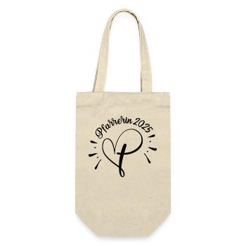 Pfarrerin Pfarrersfrau 2025 Pfarrerinnen Kirche - Geschenkbeutel für Flaschen - Natur - Vorne