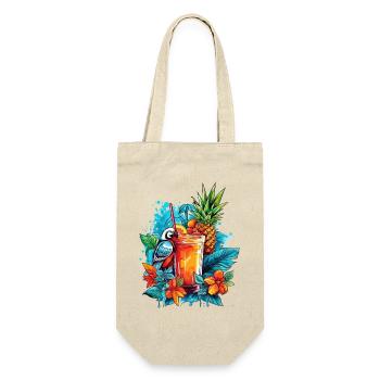 Summer Cocktail Pineapple Parrot Flowers Holiday Art - Gift Bag for Bottles - nature - Front