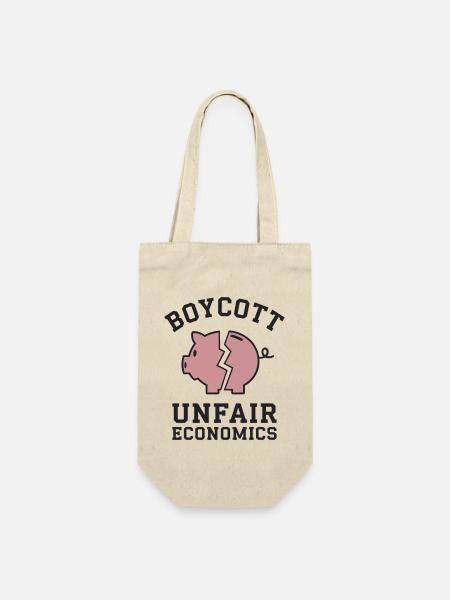Boykott unfairer Wirtschaft – Protesterklärung - Geschenkbeutel für Flaschen - Natur