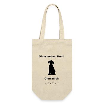 Ohne meinen Hund ohne mich - Geschenkbeutel für Flaschen - Natur - Vorne