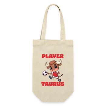Fußball Fußballspieler Stier Sternzeichen Taurus - Geschenkbeutel für Flaschen - Natur - Vorne