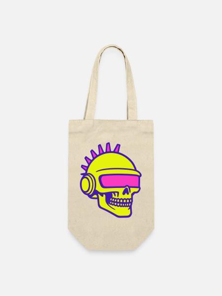Future Skull Punk - Geschenkbeutel für Flaschen - Natur