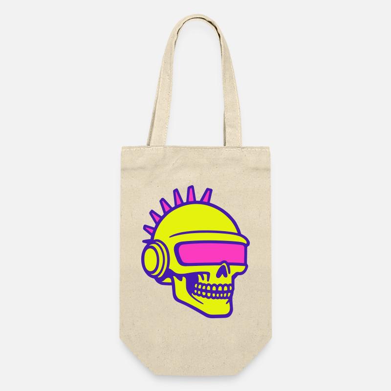 Future Skull Punk - Geschenkbeutel für Flaschen - Natur