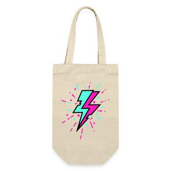 Retro Lightning Bolt Colorful Style - Gift Bag for Bottles - nature - Front
