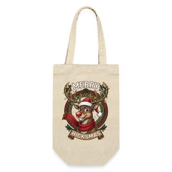 Rentier Rudolph Comic - Weihnachtsgeschenk - Geschenkbeutel für Flaschen - Natur - Vorne