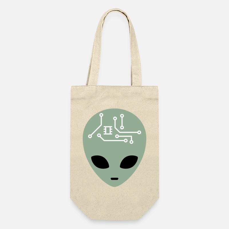 Alien Head avec circuits (trois couleurs) - Sac à bouteille - nature