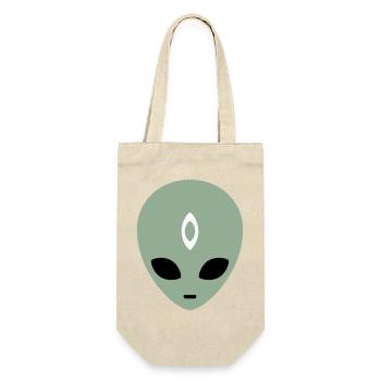 Alien Head Third Eye (three colours) - Gift Bag for Bottles - nature - Front