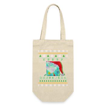 Joyeux Noël Pixel Santa « Pull de Noël moche » - Sac à bouteille - nature - Devant