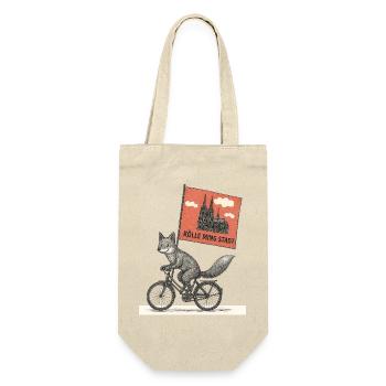 Cologne Fox on Bicycle - Gift Bag for Bottles - nature - Front
