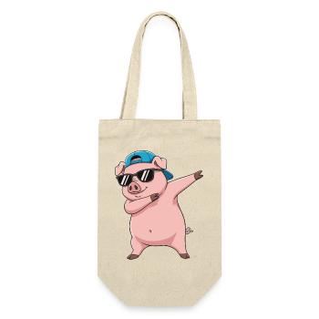 Dessin animé de lunettes de soleil en cochon à faire du dabing - Sac à bouteille - nature - Devant
