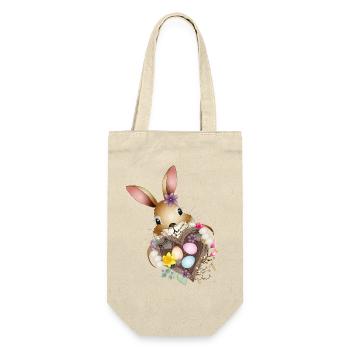 Un joli lapin de Pâques avec un cœur et un panier de Pâques - Sac à bouteille - nature - Devant