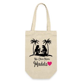 Never without my girls' heart - Gift Bag for Bottles - nature - Front