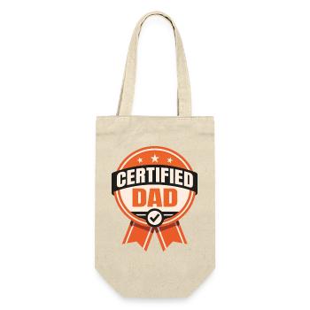 Papa certifié - Drôle de père design - Sac à bouteille - nature - Devant