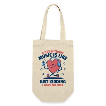 Keine Musik? Keine Ahnung. - Geschenkbeutel für Flaschen - Natur - Vorne