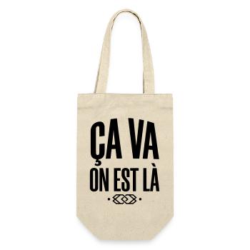Slogan "Ça va on est là" - Style Streetwear - Sac à bouteille - nature - Devant
